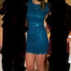 Dillard’s Cocktail Blue/Green shimmer dress